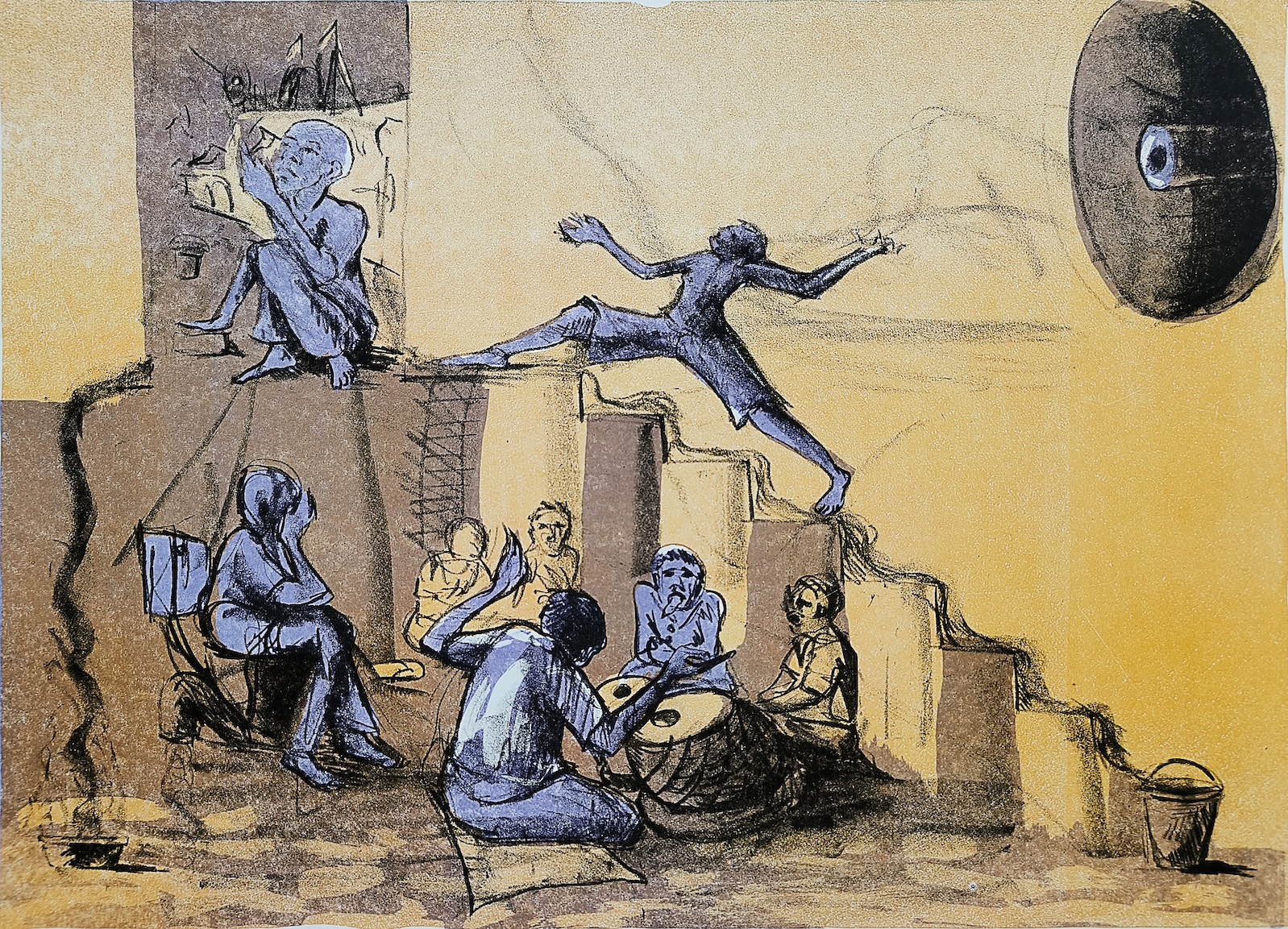 Rahul Ghosh, lithography, political satire